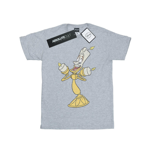 Li-cense Disney heren beauty and the beast lumiere distressed t-shirt UTBI19389_sportsgrey large