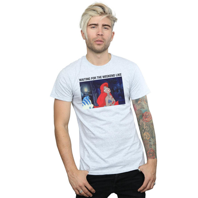 Li-cense Disney heren de kleine zeemeermin wachten op het weekend t-shirt UTBI18930_sportsgrey large