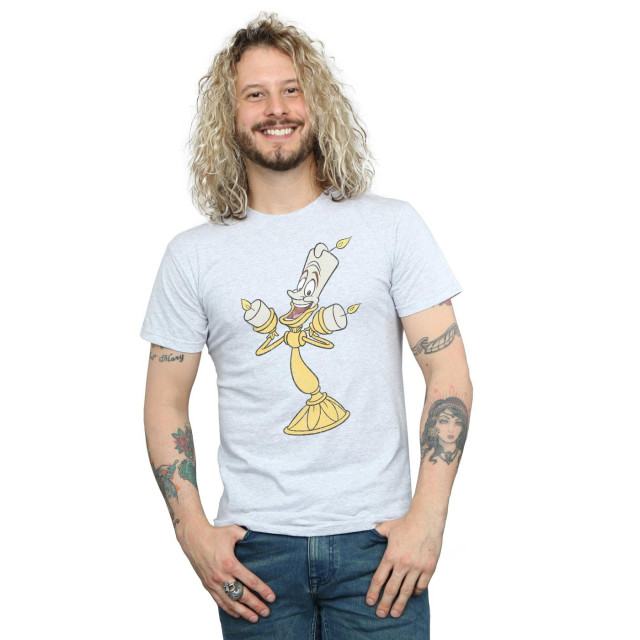 Li-cense Disney heren beauty and the beast lumiere distressed t-shirt UTBI19389_sportsgrey large
