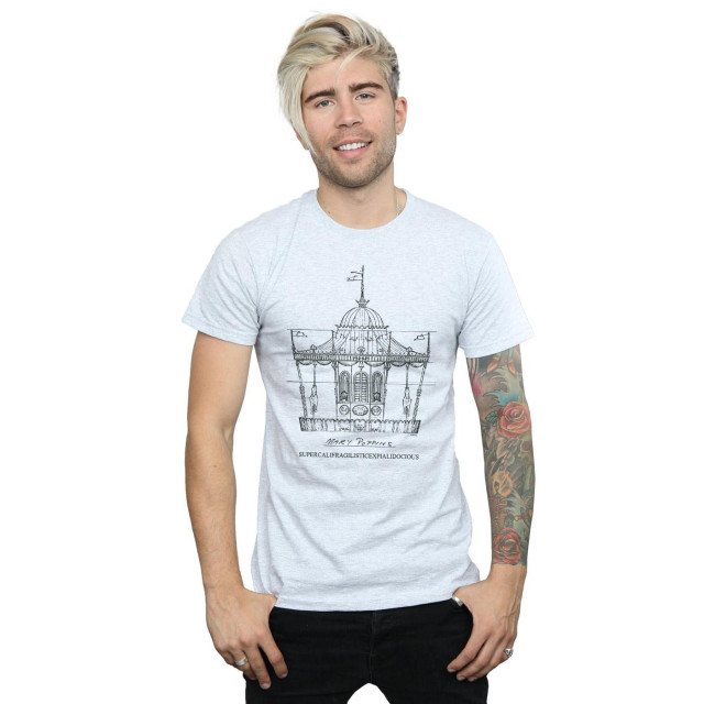 Li-cense Disney heren mary poppins carrousel schets t-shirt UTBI18857_sportsgrey large