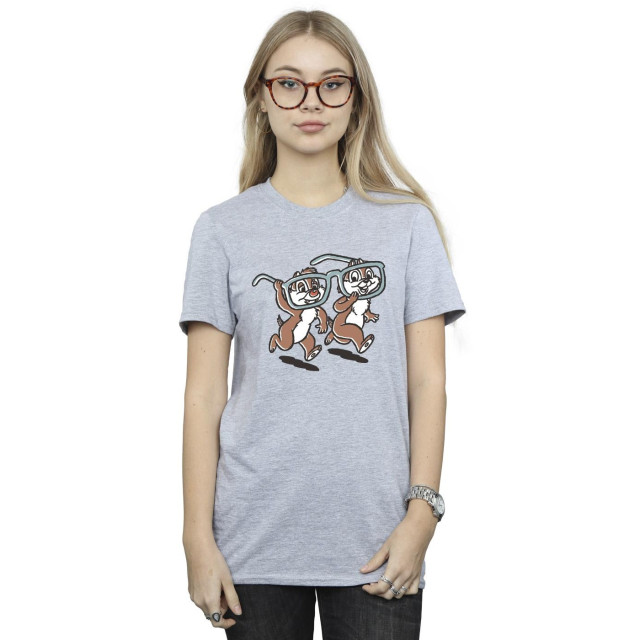 Li-cense Disney dames knabbel ´n babbel bril katoenen vriendje t-shirt UTBI18719_sportsgrey large