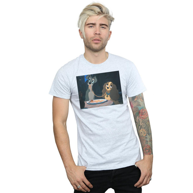 Li-cense Disney heren lady and the tramp spaghetti slurp t-shirt UTBI18909_sportsgrey large