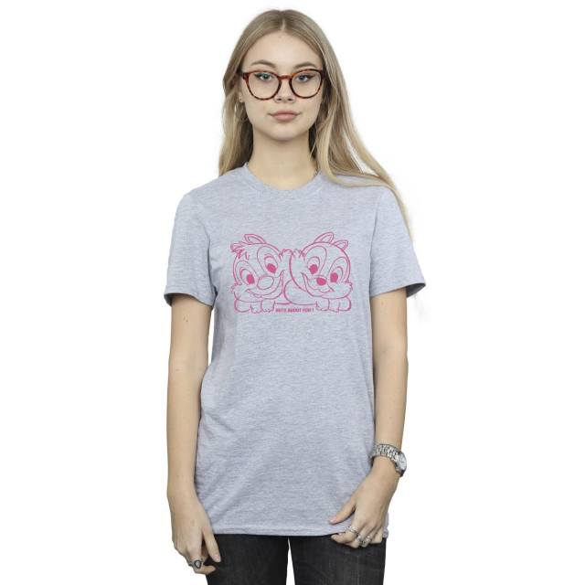 Li-cense Disney dames chip ´n´ dale nuts about you katoenen vriendje t-shirt UTBI18718_sportsgrey large