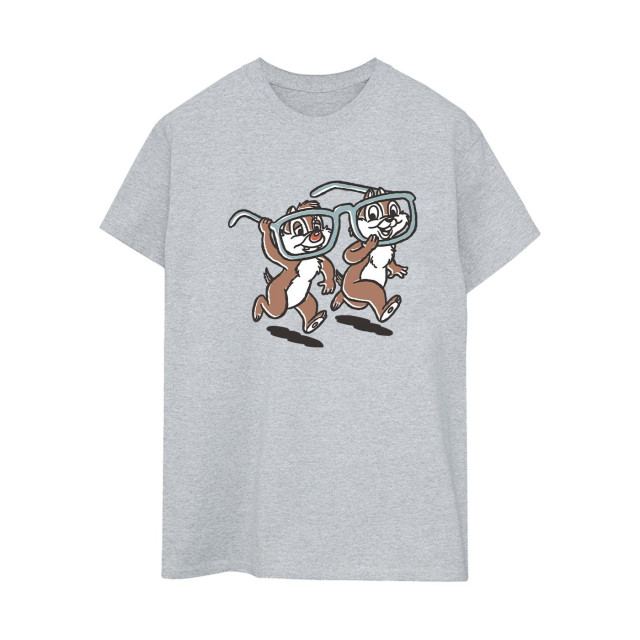 Li-cense Disney dames knabbel ´n babbel bril katoenen vriendje t-shirt UTBI18719_sportsgrey large