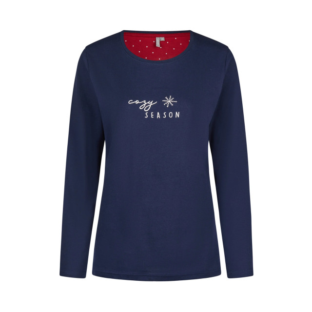 By Louise Dames pyjama set lang katoen blauw BL-493-02 large