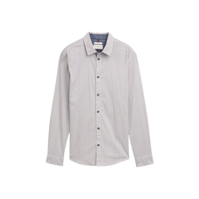 Tom Tailor Printed stretch shirt ecru dessin 5309.08.0064 large