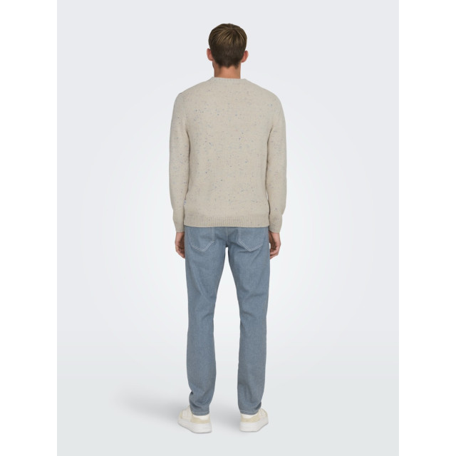 Only & Sons Onsricky reg 9 nap crew knit ecru dessin 5219.08.0028 large