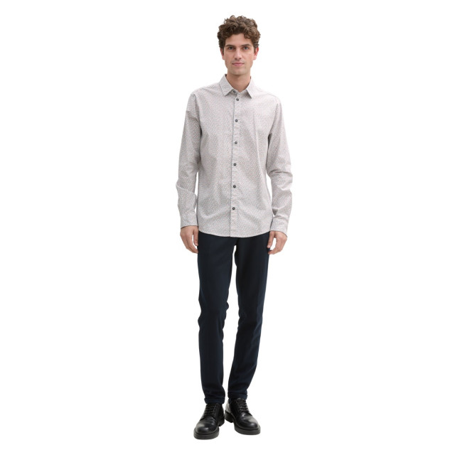 Tom Tailor Printed stretch shirt ecru dessin 5309.08.0064 large