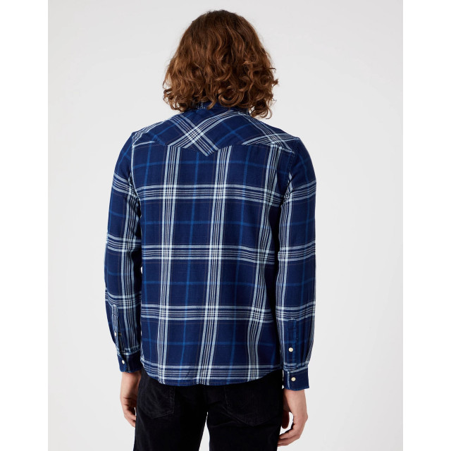 Wrangler Western shirt dark indigo regular fit W5B4CFX1E large