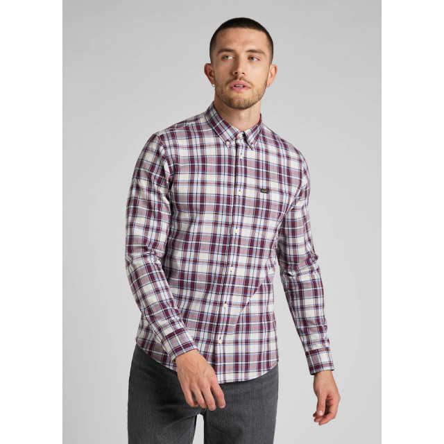 Lee Button down velvet beet L880DG74 large