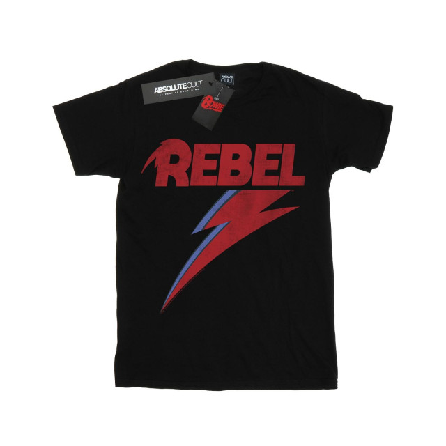 Li-cense David bowie dames distressed rebel cotton boyfriend t-shirt UTBI19074_black large