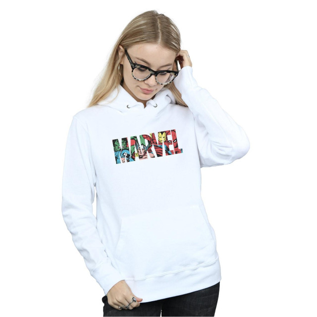 Li-cense Marvel comics dames infill logo heather hoodie UTBI2014_white large