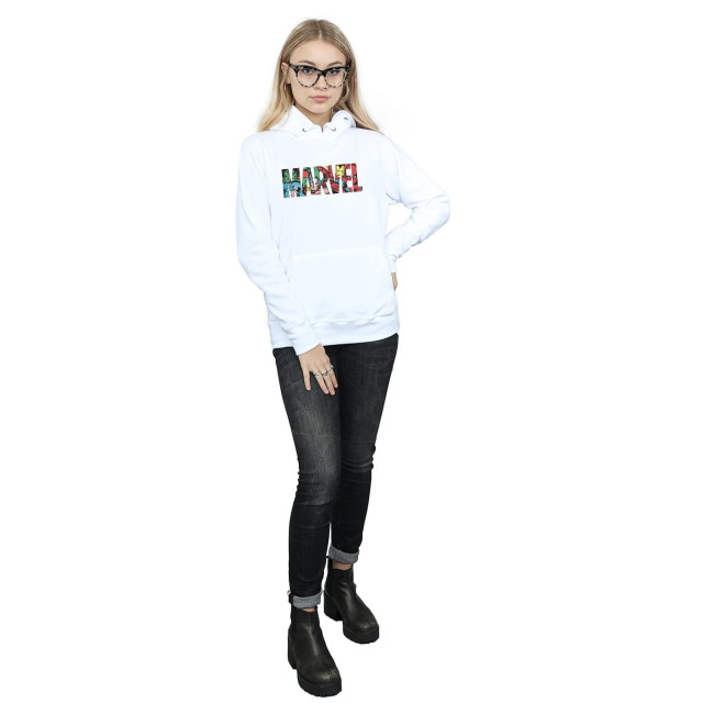 Li-cense Marvel comics dames infill logo heather hoodie UTBI2014_white large