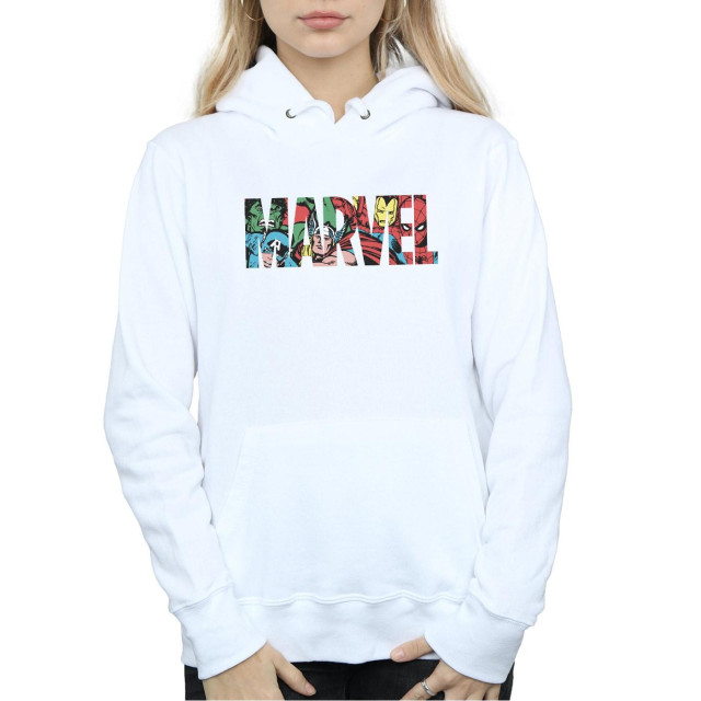 Li-cense Marvel comics dames infill logo heather hoodie UTBI2014_white large