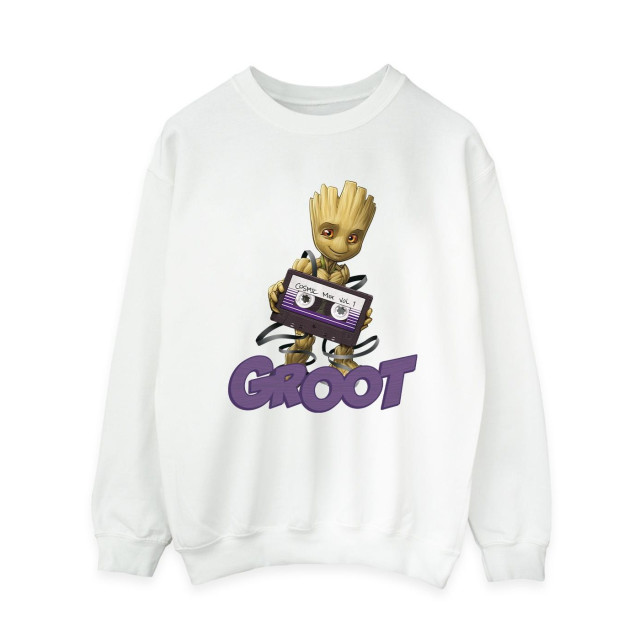 Li-cense Guardians of the galaxy dames groot casette sweatshirt UTBI19579_white large