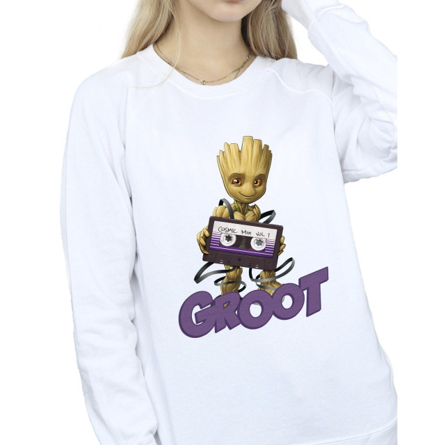Li-cense Guardians of the galaxy dames groot casette sweatshirt UTBI19579_white large
