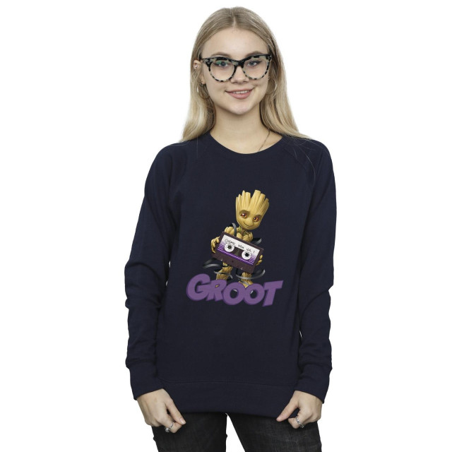 Li-cense Guardians of the galaxy dames groot casette sweatshirt UTBI19579_navyblue large