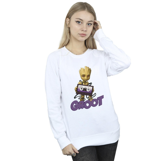 Li-cense Guardians of the galaxy dames groot casette sweatshirt UTBI19579_white large