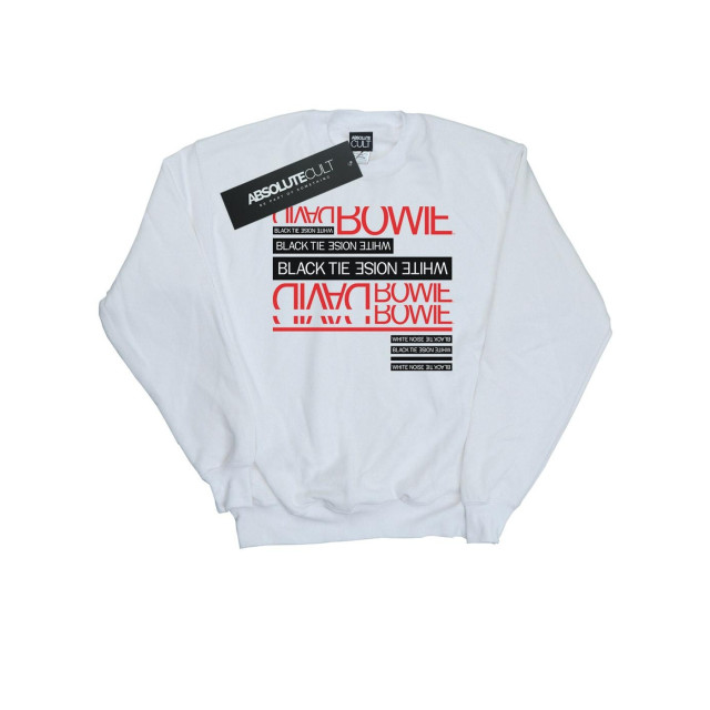 Li-cense David bowie heren sweatshirt met zwarte stropdas en te ruis UTBI19283_white large