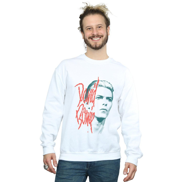 Li-cense David bowie heren mono stare sweatshirt UTBI19353_white large