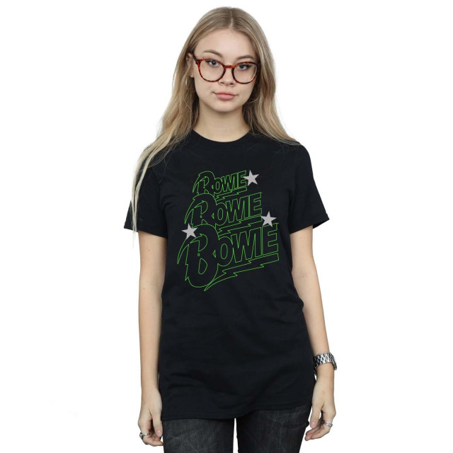 Li-cense David bowie dames meervoudig neon logo katoenen vriendje t-shirt UTBI19097_black large