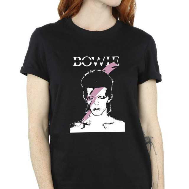 Li-cense David bowie dames roze flash katoenen vriend t-shirt UTBI19121_black large