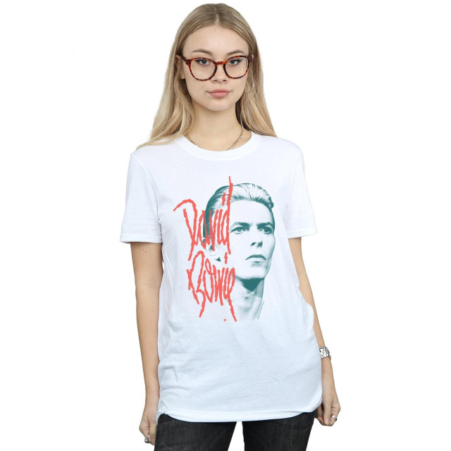 Li-cense David bowie dames mono stare katoenen vriend t-shirt UTBI19047_white large