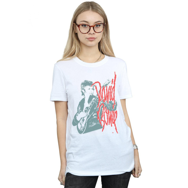 Li-cense David bowie dames mono guitar cotton boyfriend t-shirt UTBI19049_white large