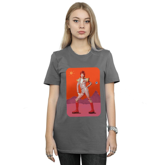 Li-cense David bowie dames on mars katoenen vriend t-shirt UTBI19072_charcoal large