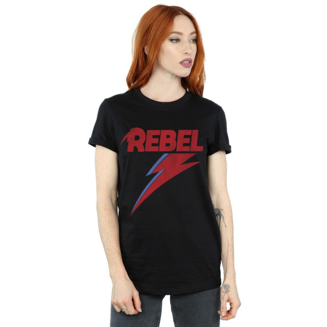 Li-cense David bowie dames distressed rebel cotton boyfriend t-shirt UTBI19074_black large