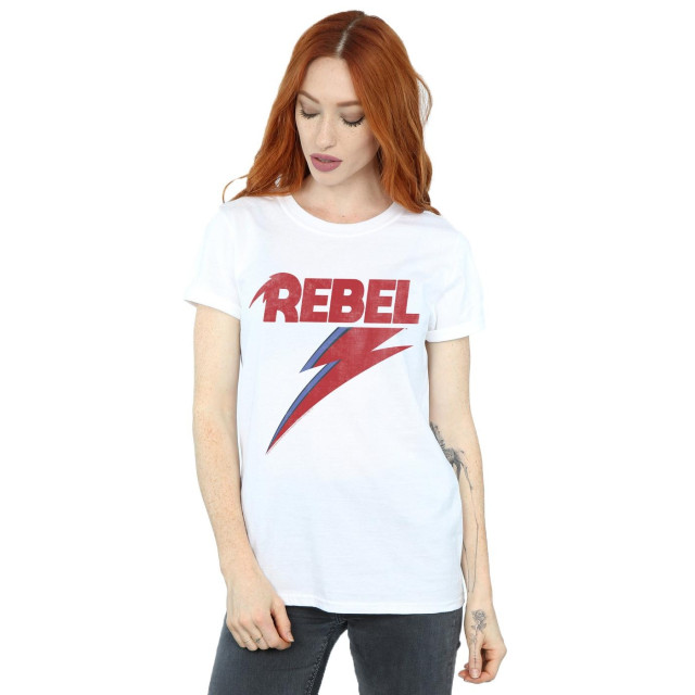 Li-cense David bowie dames distressed rebel cotton boyfriend t-shirt UTBI19074_white large