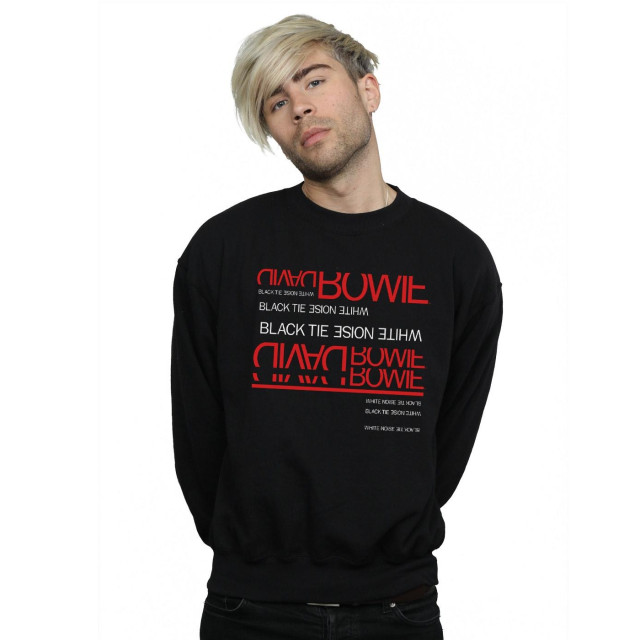 Li-cense David bowie heren sweatshirt met stropdas en witte ruis UTBI19283_black large