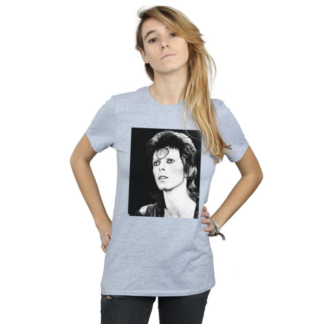 Li-cense David bowie dames ziggy-kijkend katoenen vriendje t-shirt UTBI18886_sportsgrey large