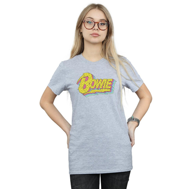 Li-cense David bowie dames moonlight 90s logo katoenen vriend t-shirt UTBI18999_sportsgrey large