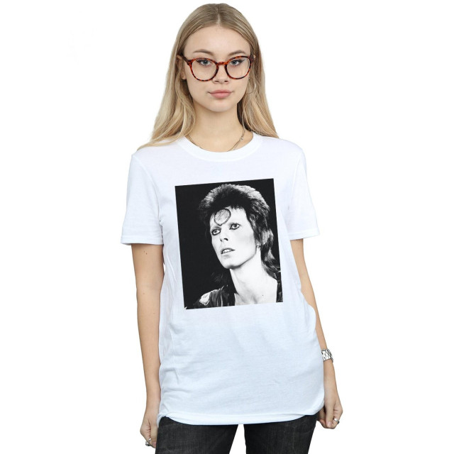 Li-cense David bowie dames ziggy-kijkend katoenen vriendje t-shirt UTBI18886_white large