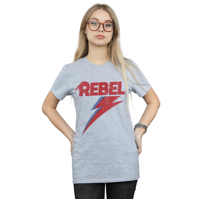 Li-cense David bowie dames distressed rebel cotton boyfriend t-shirt UTBI19074_sportsgrey large
