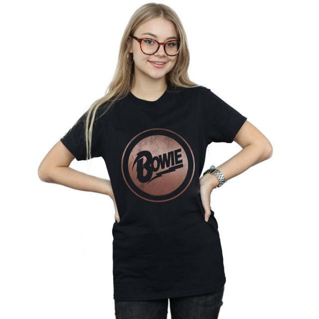 Li-cense David bowie dames rose goud cirkel katoenen vriend t-shirt UTBI18860_black large