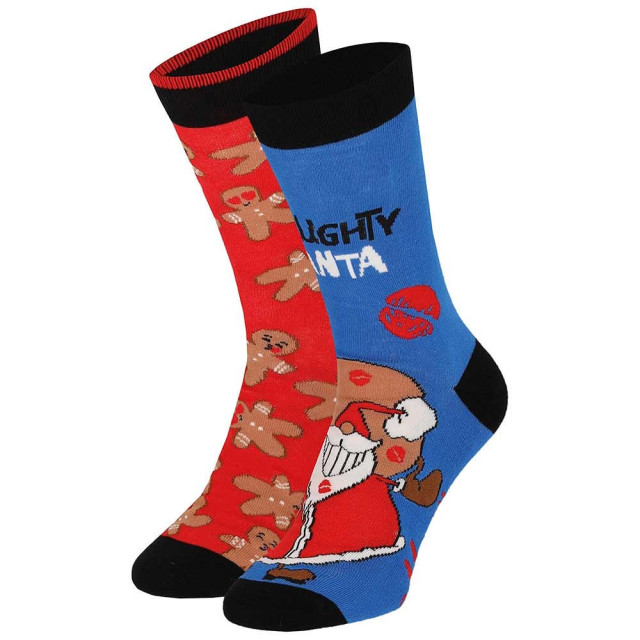 Apollo Foute kerstsokken heren 2-pack naughty santa 000120994001-ASS6-Naughty large