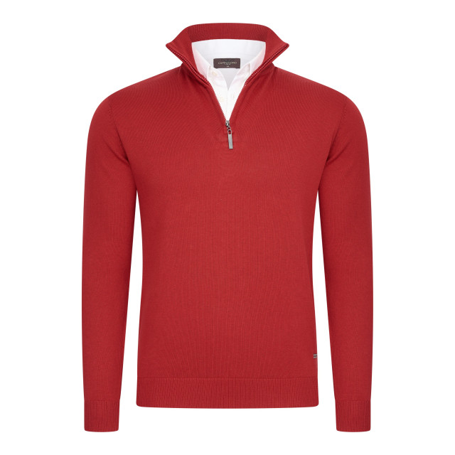 Cappuccino Italia Mock zip pullover cap-zipmock-red-S large