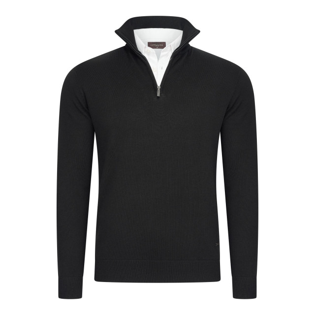 Cappuccino Italia Mock zip pullover cap-zipmock-blk-L large