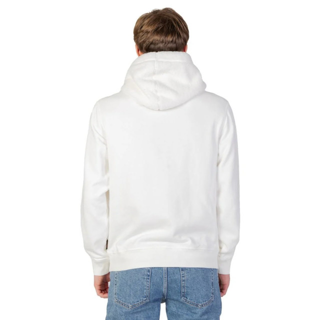 Hugo Boss Katoenen cream hoodie trui Hugo Boss Wit Katoenen Cream Hoodie Trui large