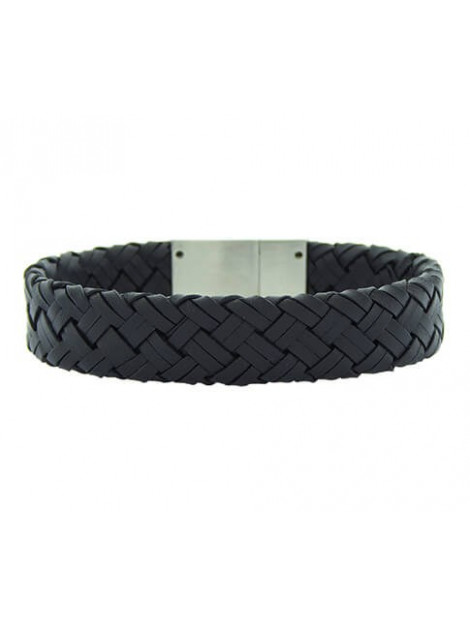 Christian Leather black bracelet white clasp 2383287JC large