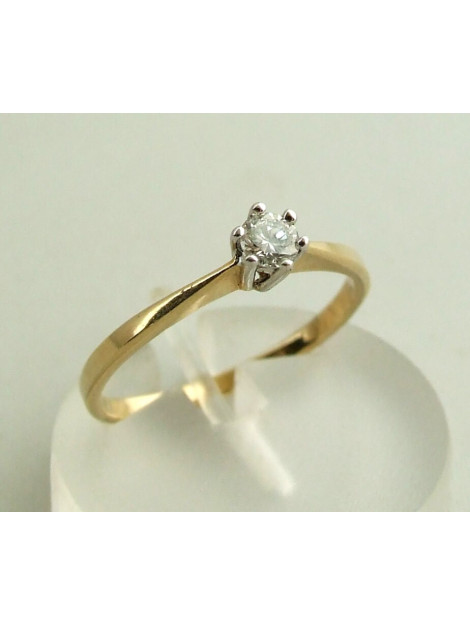 Atelier Christian 14 karaat gouden ring met diamant in klauwzetting 456E33-8938AC large