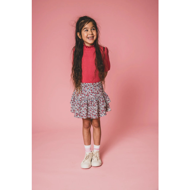 Looxs Revolution Fancy rib top pink punch voor meisjes in de kleur 2501-7418-212 large