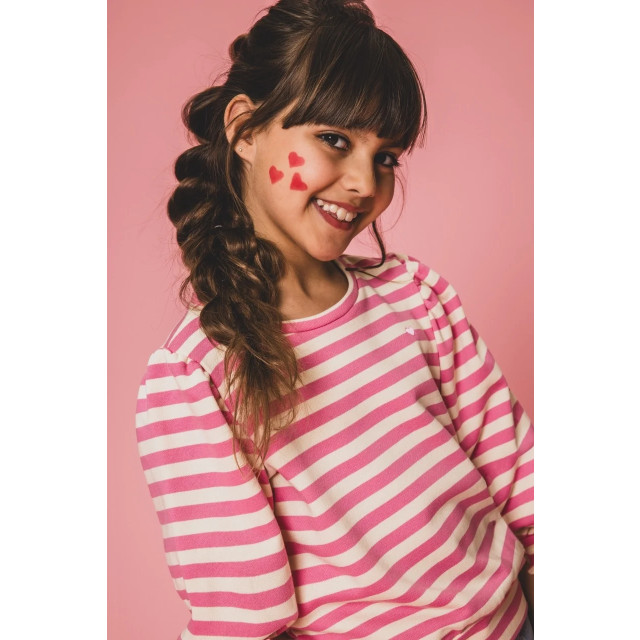 Looxs Revolution Sweater pink stripe voor meisjes in de kleur 2501-7322-298 large