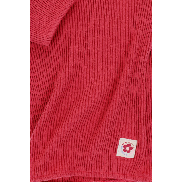 Looxs Revolution Fancy rib top pink punch voor meisjes in de kleur 2501-7418-212 large