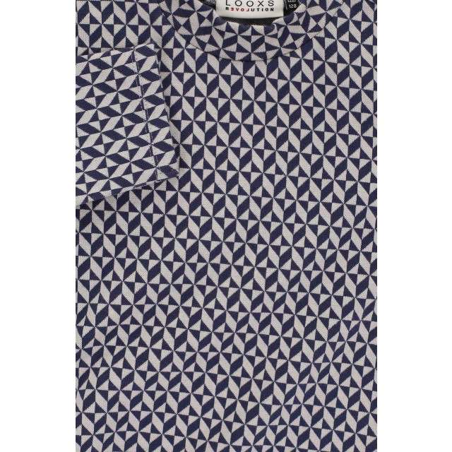 Looxs Revolution Fancy navy top geomatric print voor meisjes in de kleur 2501-5413-029 large