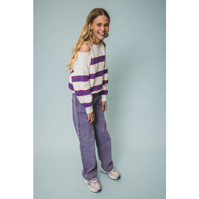 Looxs Revolution Gestreepte trui met open schouders voor meisjes in de kleur 2501-5303-935 large