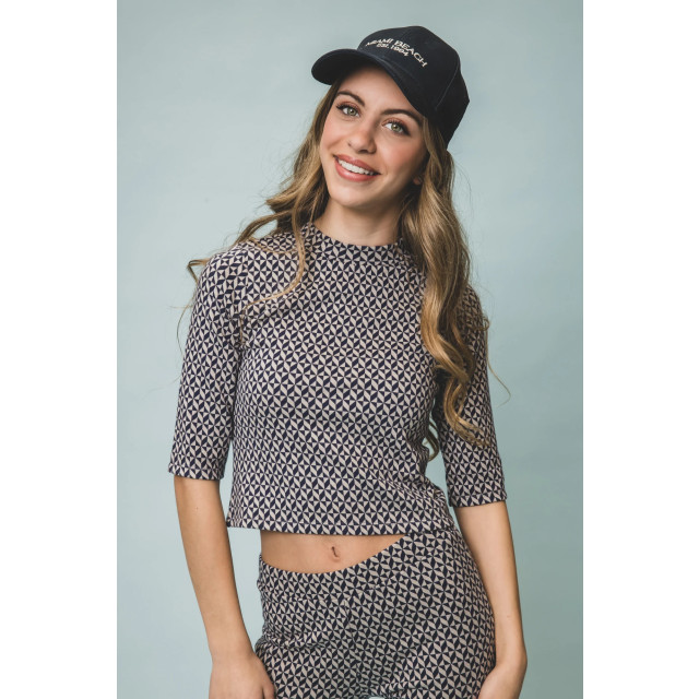 Looxs Revolution Fancy navy top geomatric print voor meisjes in de kleur 2501-5413-029 large