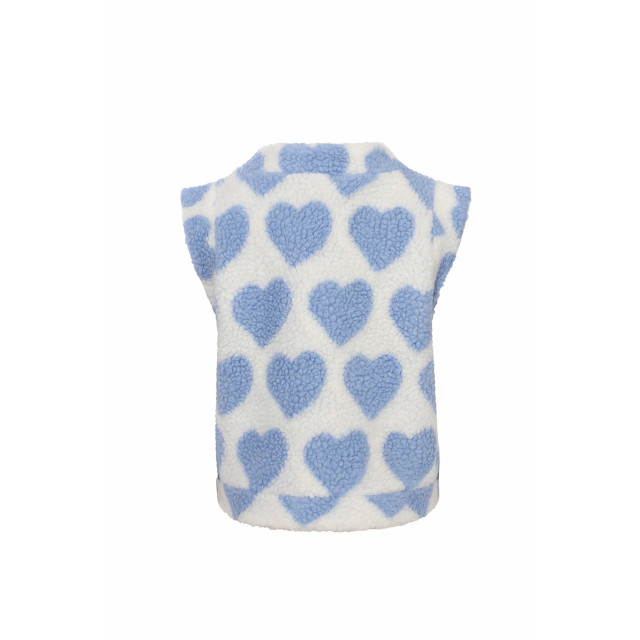 Looxs Revolution Teddy gilet offwhite hartjes voor meisjes in de kleur 2501-7005-017 large